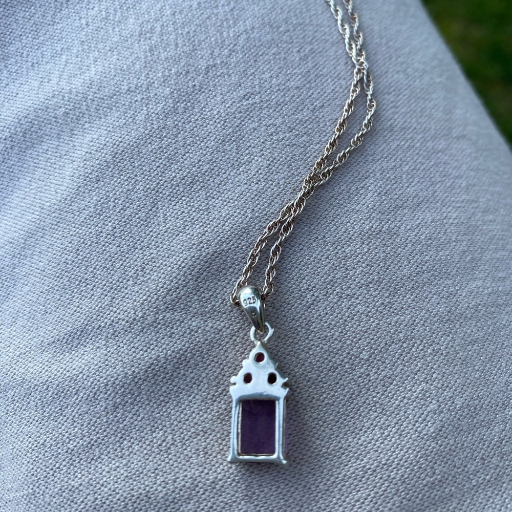 Sterling Amethyst And Ruby Pendant - image 7